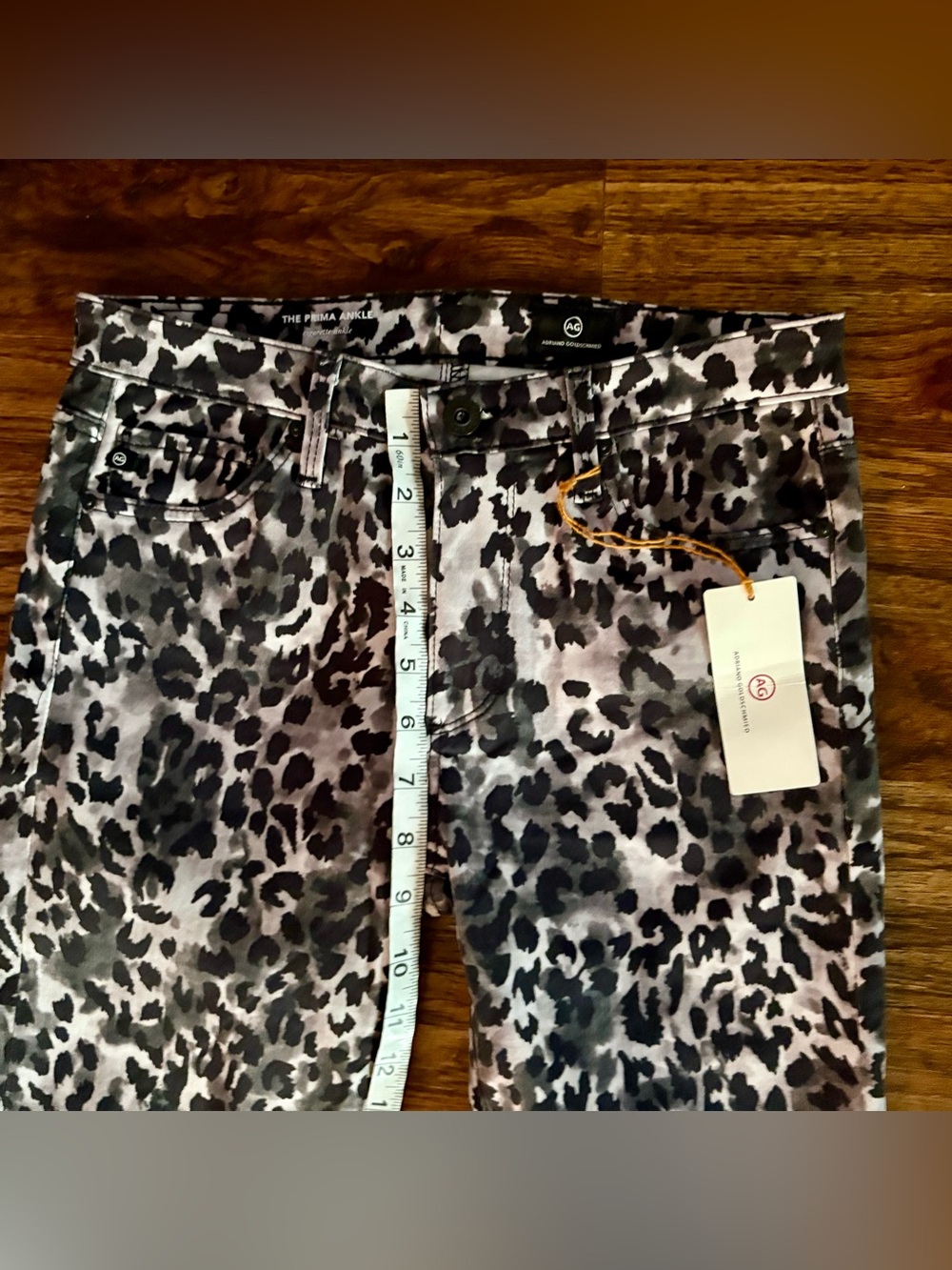 AG Adriano Goldschmied Prima Ankle Leopard Skinny Jeans Leopard Size 26 NWT - Picture 6 of 9